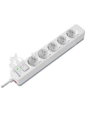 Удлинитель с сетевым фильтром Defender DFS 131, белый, 5 розеток, 1.5 м.