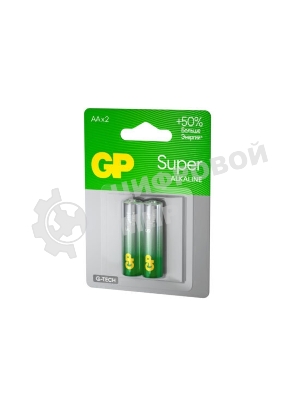 Алкалиновые батарейки GP Super Alkaline G-Tech 15А АA - 2 шт. на блистере