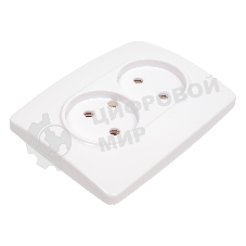 Розетка ЭРА 2X2P, 16A-250В, IP20, белый (10/100/1600)