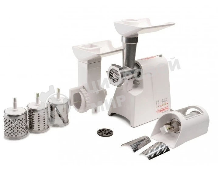 Мясорубка электрическая ЛЕПСЕ Гамма-7-01-02 белый, 700 Вт, 0.6 кг/мин, защита от перегрузки, насадки - 5