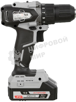Дрель-шуруповерт аккумуляторная ИНТЕРСКОЛ ДА-13/18ВК 575.2.2.70, 2 аккум., 2А·ч, кейс, АПИ