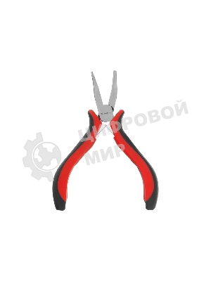 Длинногубцы Matrix Mini, 130 мм, никелированные, изогнутые, авторазжим, двухкомпонентные рукоятки