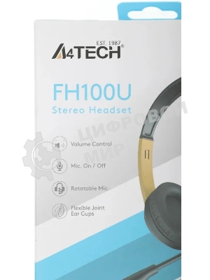 Гарнитура A4Tech Fstyler FH100U желтый/черный, проводная