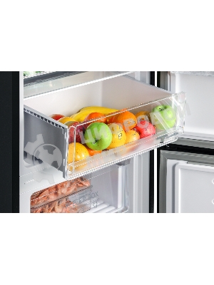 Холодильник Nordfrost RFC 390D NFGB черное матовое стекло двухкамерный 240/95л морозилка снизу