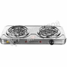 Плитка электрическая Sakura ПЭ-11Н 2500Вт 150/140мм 2конф/спир нерж.сталь