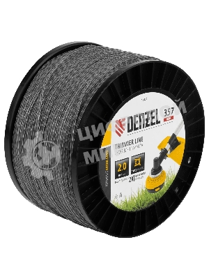 Леска для триммера Denzel двухкомпонентная витой квадрат, 2,0мм х 357м, на DIN катушке EXTRA CORD