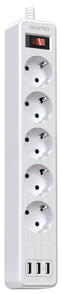 Сетевой фильтр QUMO Power Bar 5SP4U (P-0005), белый