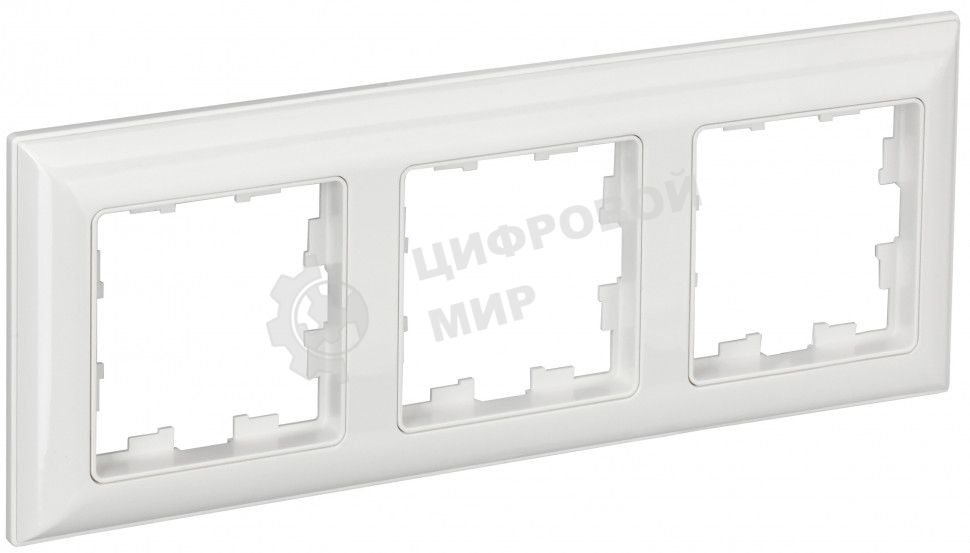 Рамка 3-местная IEK BRITE РУ-3-Бр DECOR 3D-форма белый/белый