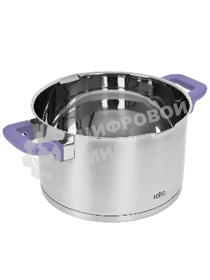 Кастрюля LARA LR02-255 Лаванда 6,4 л, 24 см, нержавеющая сталь, с крышкой