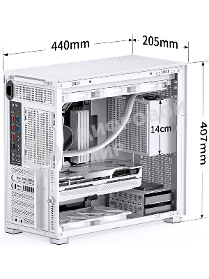 Компьютерный корпус без блока питания Case JONSBO D41 MESH, Midi-Tower, TG, no fan, 1xUSB-A 3.2 + 1xUSB-C 3.2, ATX, mATX белый
