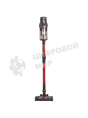 Пылесос вертикальный Supra VCS-5080 красный/серый, питание от аккумулятора, 250 Вт, уборка сухая, пылесборник 0.8 л