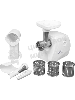 Мясорубка электрическая Ротор ЭМШ 35/250-3 белый, 1500 Вт, 0.6 кг/мин, реверс, защита от перегрузки, насадки - 4