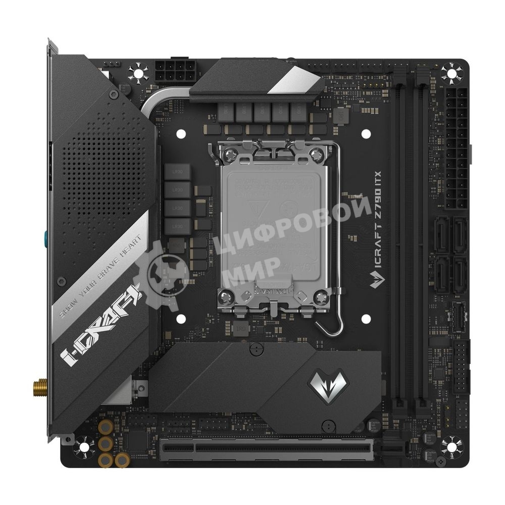 Материнская плата Maxsun iCraft Z790ITX WI-FI, LGA1700, Intel Z790, 2xDDR5, 4xSATA, 2xM.2, 1xPCIe 5.0 x16, 1xDP, 1xHDMI, 1x2.5Gb LAN, Wi-Fi 6E, Bluetooth 5.3, 1xUSB-C 20Gbps, 4xUSB-A 5Gbps, 4xUSB-A 2.0, 2x3.5 мм, 5.1, mini-ITX