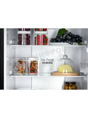 Холодильник Nordfrost RFC 390D NFGB черное матовое стекло двухкамерный 240/95л морозилка снизу