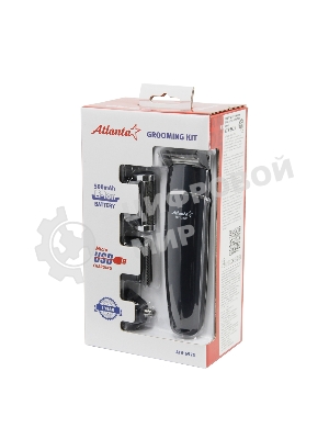 Машинка для стрижки волос ATH-6925 син, сеть, 10Вт, нож из титана, 4 насадки, возможность регулировки