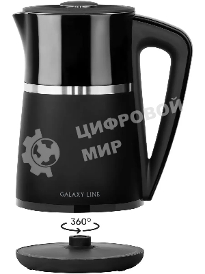 Чайник электрический Galaxy Line GL 0338 черный, пластик, 2200 Вт, 1.7 л