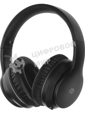 Беспроводные/проводные наушники Digma BT-19 ANC черный, накладные, Bluetooth + проводной, активное шумоподавление, складная конструкция, до 15 ч