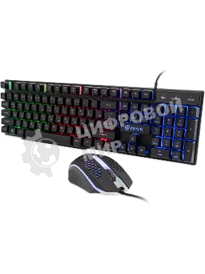 Комплект клавиатура+мышь Oklick 400GMK проводной, USB, 1200 DPI, чёрный
