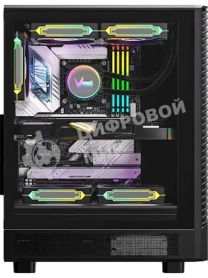 Компьютерный корпус Aerocool/Formula Mana Geometry черный без БП ATX 3x120мм 1xUSB 3.0 1xUSB3.1 audio bott PSU