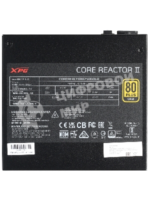 Блок питания ADATA XPG Core Reactor II COREREACTORII750GOLD RTL (COREREACTORII750G-BKCEU), 750Вт, 80 PLUS Gold, 120мм, модульный, черный