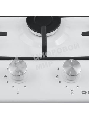 Газовая варочная панель Maunfeld EGHE.32.3EW/G, 2 конфорки, эмалированная сталь, белый