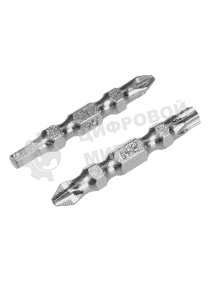 Набор бит двухстор. Gross PH2-T30х45мм, PZ2-H4х45мм, сталь S2, 2 шт.