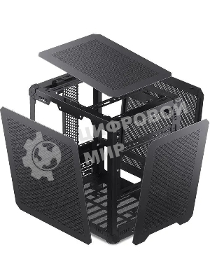 Компьютерный корпус JONSBO Computer Case C6Handle black hang-in version черный, Mini-Tower, материнская плата mATX, без БП, прозрачная боковая панель