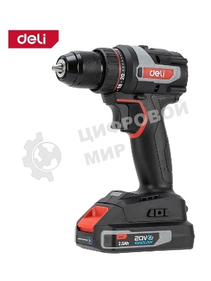 Дрель-шуруповерт Deli DE-DZ20-1D2, 20 В, 2 Ач, 50 Нм, бесщеточный