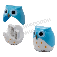 Точилка для карандашей ручная Silwerhof Owl Солнечная коллекция, 2 отверстия, пластик, ассорти, коробка