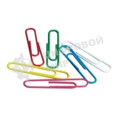 Скрепки Deli E39716 пластиковая оболочка 33мм ассорти (упаковка: 100 шт) картонная коробка