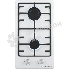 Газовая варочная панель Maunfeld EGHE.32.3EW/G, 2 конфорки, эмалированная сталь, белый