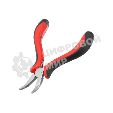 Длинногубцы Matrix Mini, 130 мм, никелированные, изогнутые, авторазжим, двухкомпонентные рукоятки