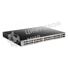 Коммутатор D-Link DGS-3130-54PS/B2A, PROJ L2+ Managed Switch with 48 10/100/1000Base-T ports and 2 10Gbase-T ports and 4 10Gbase-X SFP+ ports (48 PoE ports 802.3af/802.3at (30 W), PoE Budget 370W, PoE Budget wit