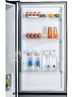 Холодильник Nordfrost RFC 390D NFGB черное матовое стекло двухкамерный 240/95л морозилка снизу