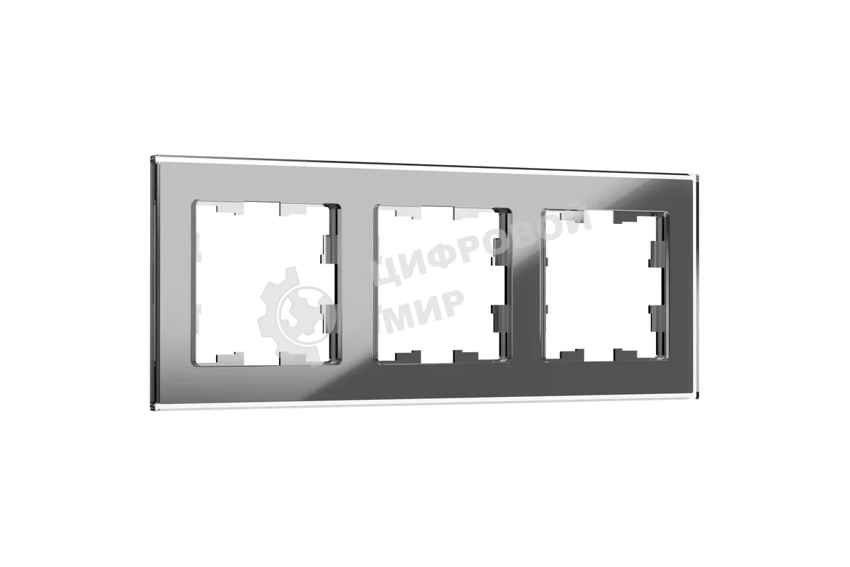 Рамка 3-местная IEK BRITE РУ-3-2-БрСе стекло серый