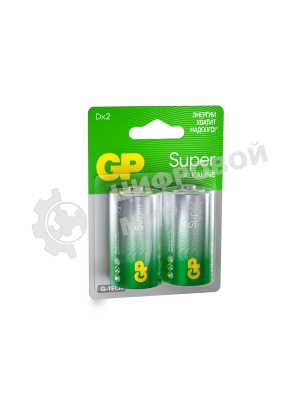 Алкалиновые батарейки GP Super Alkaline G-Tech 13А типоразмера D - 2 шт. на блистере (2 шт.)