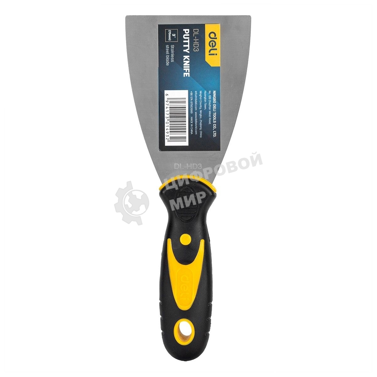 Шпатель Deli DL-HD3 75мм Размер: 75 мм. Длина 12 мм. нержавеющая сталь.