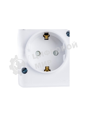 Розетка 1-м ОП AtlasDesign Profi54 16А IP54 250В с заземл. защ. шторки белый SchE ATN540145