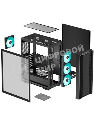 Корпус ATX Deepcool CC560 V2 черный, без БП, боковая панель из закаленного стекла, USB 3.0, USB 2.0, audio