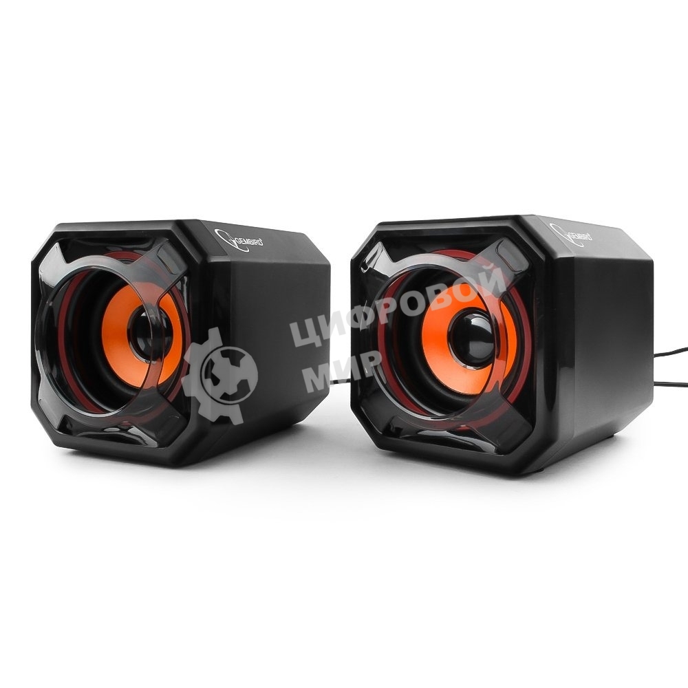 Акустическая система 2.0 Gembird SPK-405, пассив. излучатели, черный, 5 Вт, рег. громкости USB-питание