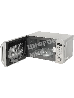 Микроволновая печь Haier HMB-DM208SA серебристый/черный, 20 л, 800 Вт, переключатели - кнопки, поворотный механизм