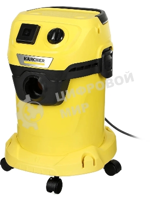 Строительный пылесос Karcher WD 3 P V-17/4/20 желтый, 1000 Вт, уборка сухая/сбор воды, пылесборник мешок/контейнер, 17 л