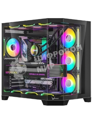 Компьютерный корпус Formula V Line Crystal Z6 Black, ATX, Left & Front & Bevel side Tempered Glass, TYPE-C*1, USB3.0*2