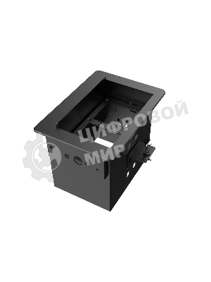 Прямоугольный металлический корпус Wize Pro WRTS-06BOX-B для модульной системы врезного лючка в стол с убирающейся крышкой для установки до 6 модулей-вставок, преустановленная рамка, черный