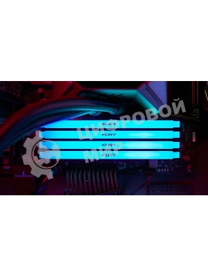 Оперативная память Kingston Fury Beast, DDR4, 32GB (4x8GB), 3200MHz, CL16, DIMM, с радиатором, RGB, черный