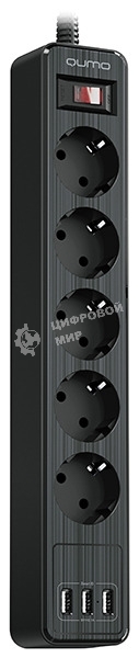 Сетевой фильтр QUMO Power Bar 5SP4U (P-0005), черный