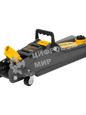 Домкрат гидравлический подкатной с фиксатором Denzel 2,5 т,85-385 мм, в пласт. кейсе