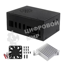 Компьютерный корпус Orange pi 5 plus metal case + heatsink +fan, Type 1