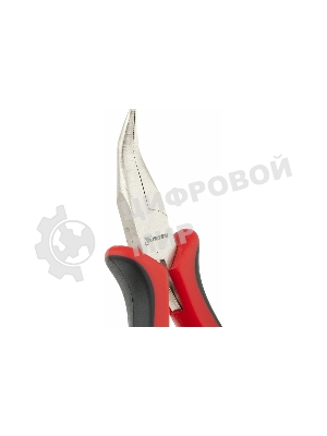 Длинногубцы Matrix Mini, 130 мм, никелированные, изогнутые, авторазжим, двухкомпонентные рукоятки