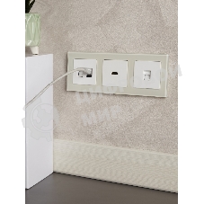 Рамка 3-местная IEK BRITE РУ-3-2-БрВа стекло ванильный